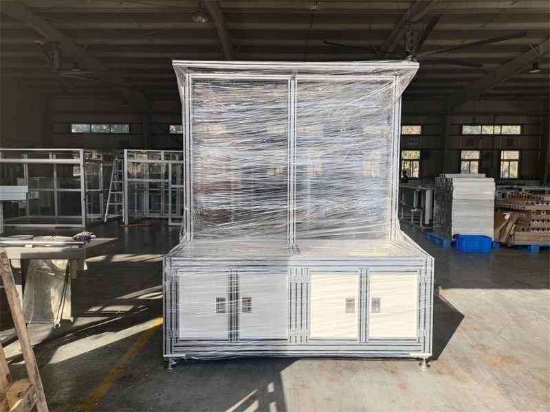 工业粉色网站免费看电子车间流水产线工作桌子